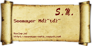 Seemayer Máté névjegykártya